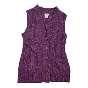 L.L. Bean Purple V-Neck Sweater Vest